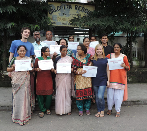 Christian und Stephanie zusammen mit den Calcutta Rescue Mitarbeitern